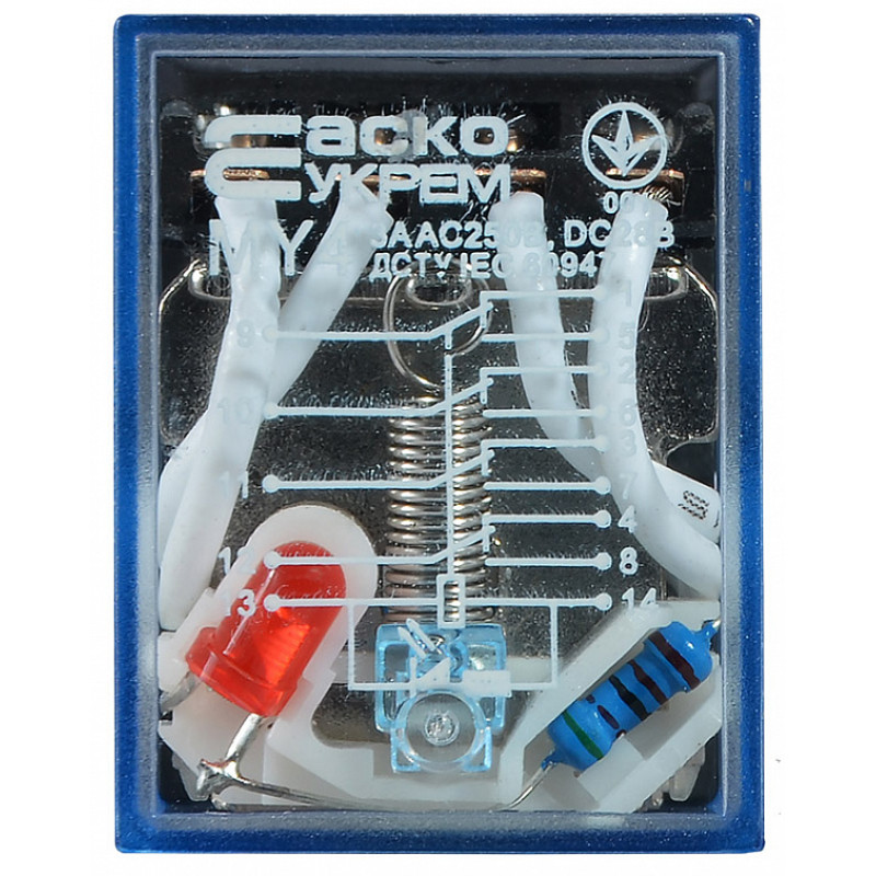 Проміжне реле 3А 4к 220V AC МY4 [A0090010009] АСКО