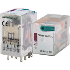 Промежуточное реле 6A 4к 24V DC ERM4 c индикатором [2473007] ERM4-024DCL ETI