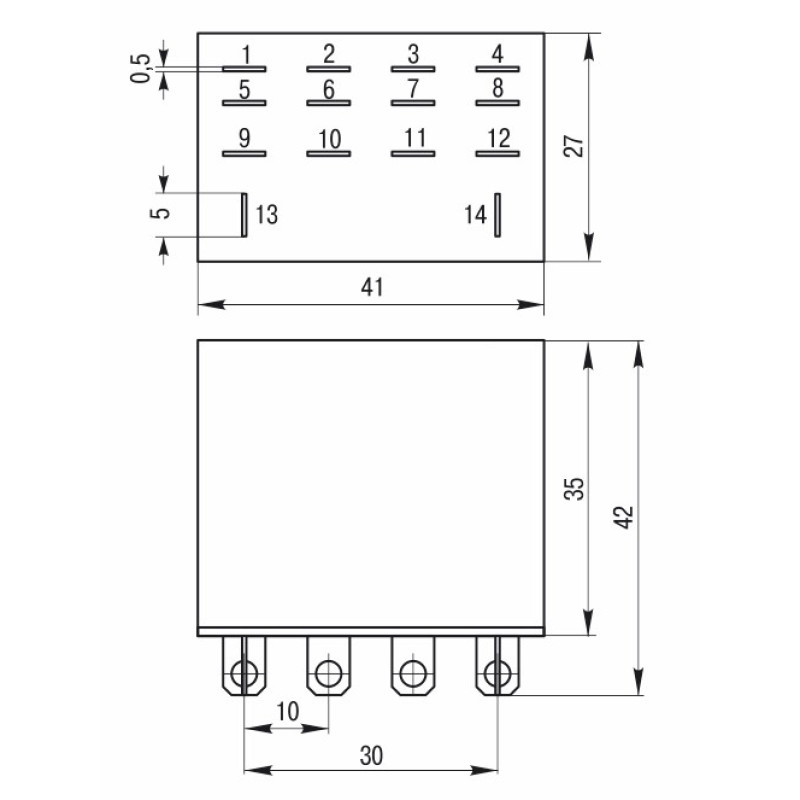Промежуточное реле 10А 4к 24V DC LY4 [RRP10-4-10-024D] РЭК77/4 УЕК