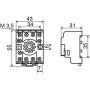 Колодка 10А 3к 220V AC МК3P для проміжного реле [A0090020002] PF113A-E АСКО