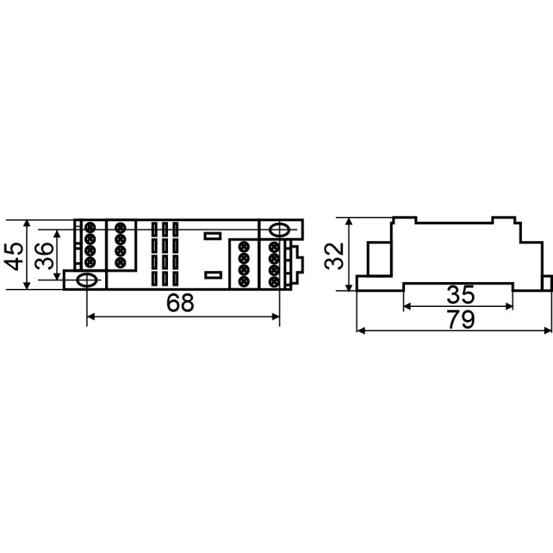 Колодка 10А 4к 220V AC LY4 для проміжного реле [A0090060003] PTF14A-E АСКО