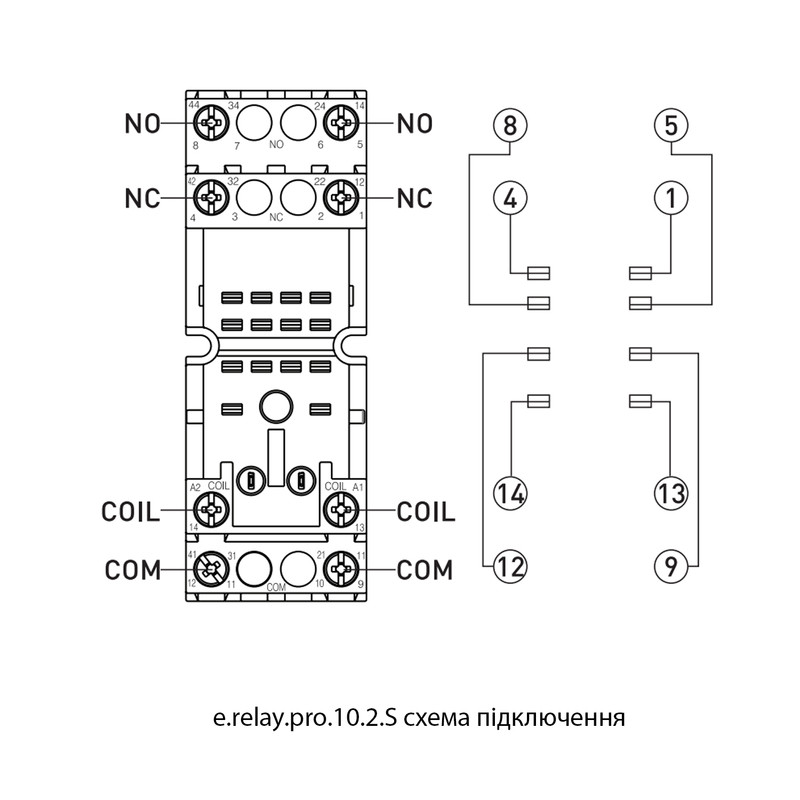Разъем модульный 10А 2к АС/DC для промежуточного реле [p091011] e.relay.pro.10.2.S E.NEXT