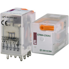 Промежуточное реле 6A 4к 230V AC ERM4 c индикатором [2473011] ERM4-230ACL ETI