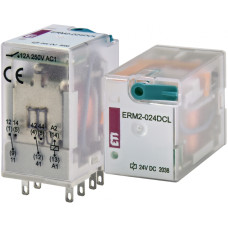 Промежуточное реле 12А 2к 24V DC ERM2 c индикатором [2473001] ERM2-024DCL ETI