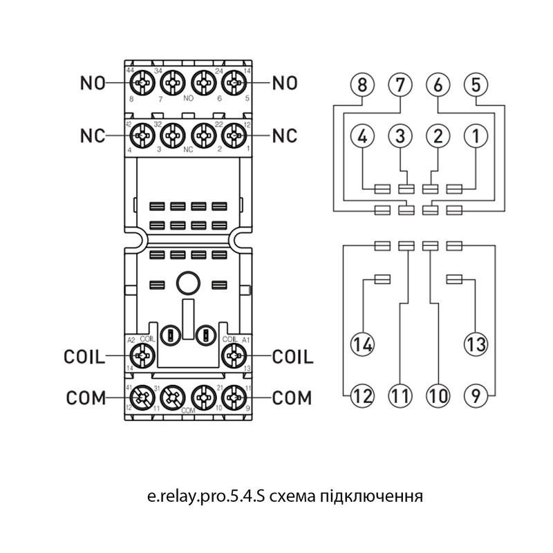 Роз'єм модульний 5А 4к АС/DC для проміжного реле [p091012] e.relay.pro.5.4.S E.NEXT