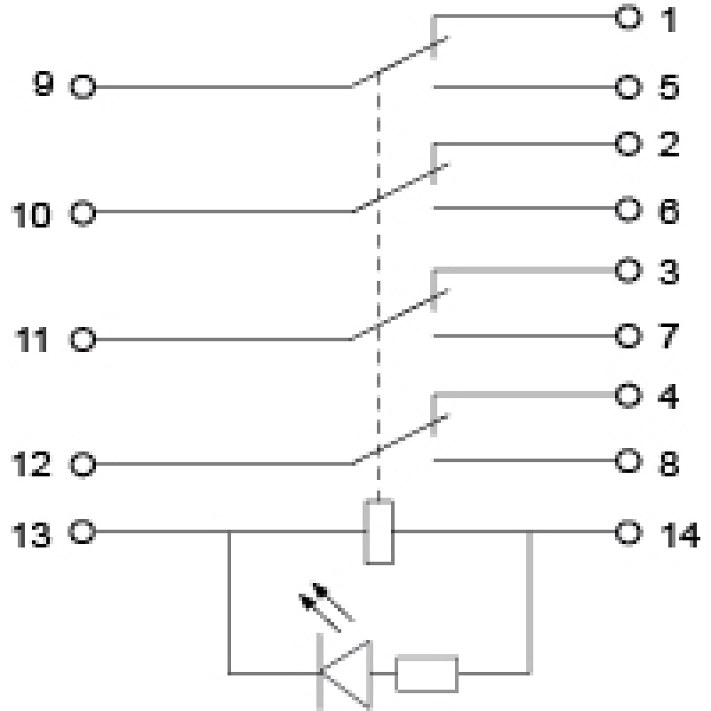 Проміжне реле 3А 4к 110V DC МY4 [A0090010022] АСКО