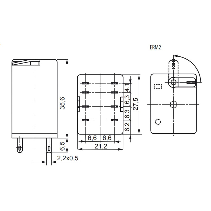 Проміжне реле 12А 2к 24V AC ERM2 [2473002] ERM2-024AC ETI