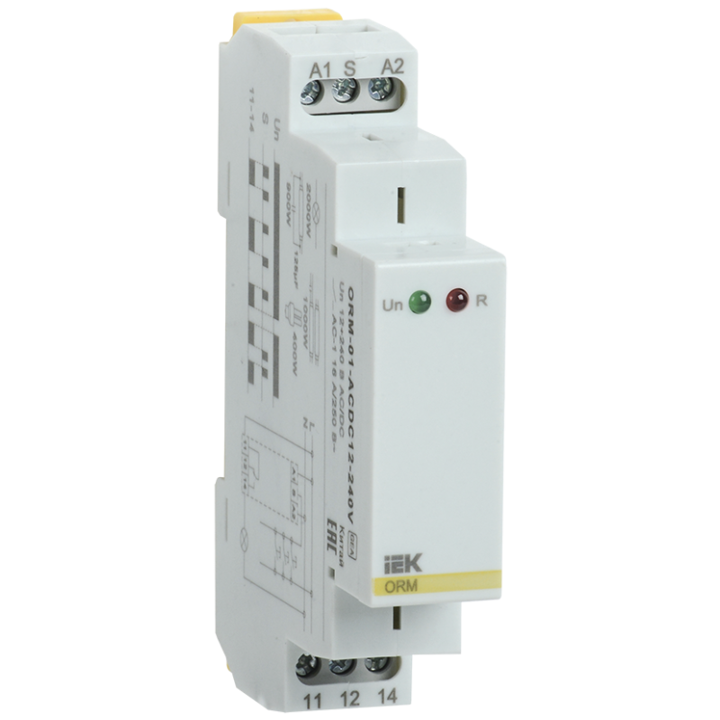 Импульсное реле 16А 1 контакт AC/DC 12-240В [ORM-01-ACDC12-240V] ORM УЕК