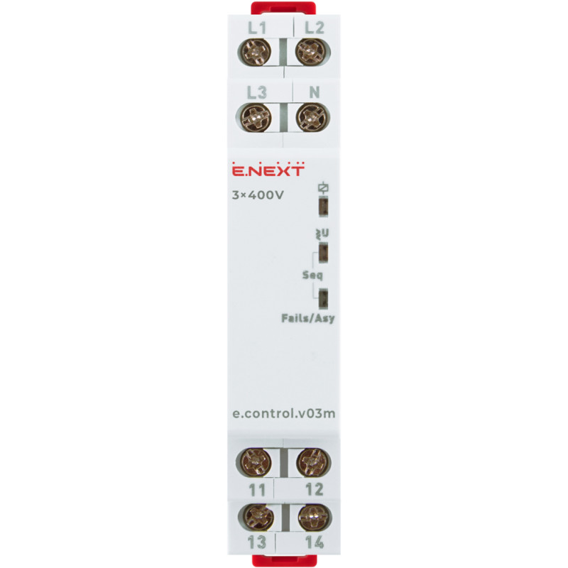 Трифазне реле контролю напруги 8А нерегульоване [p0690020] e.control.v03m E.NEXT
