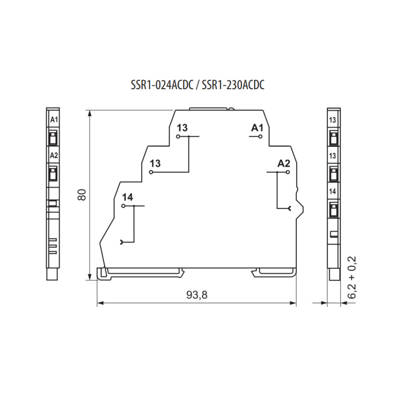 Интерфейсное реле 6A 1CO 250V AC электромеханическое [2473052] SSR1-024 ETI