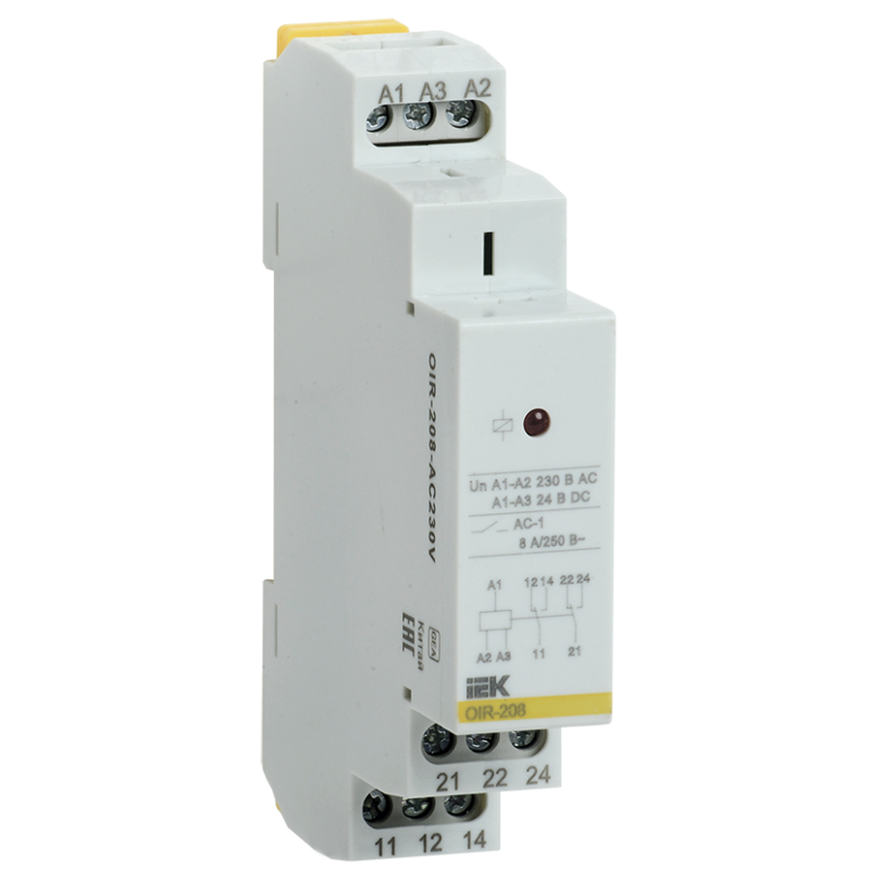 Проміжне реле 8A 2 контакта AC 230В [OIR-208-AC230V] OIR УЕК