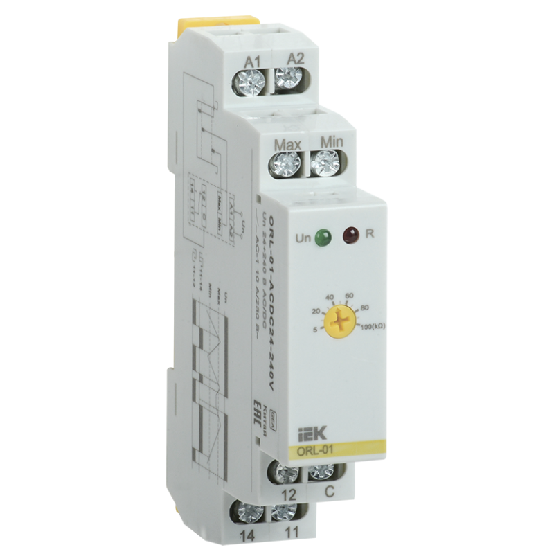 Реле контроля уровня 2 контакта 10А AC/DC 24-240В [ORL-01-ACDC24-240V] ORL-01 УЕК