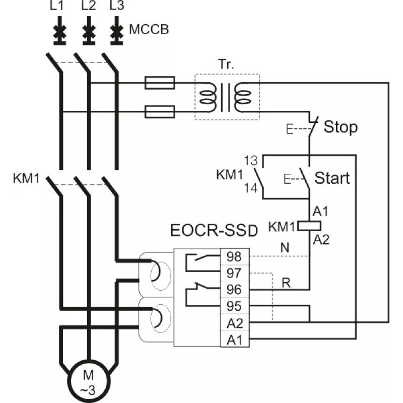 Реле захисту двигуна 10-120A AC 380V [EOCR-SSD-120-380] Samwha