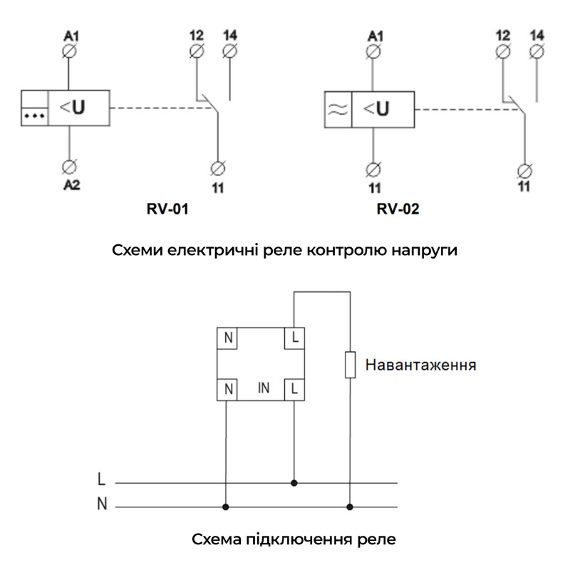 Однофазне реле напруги 10А 230В AC [SB-RV-02-A220] RV-02/A220 UEC