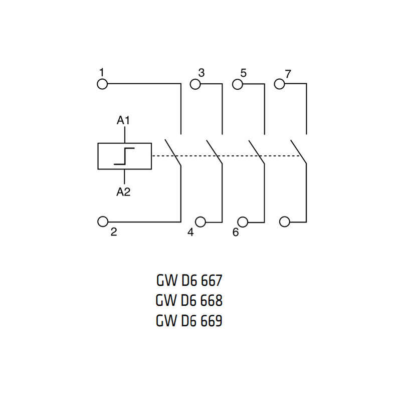 Імпульсне реле 2P 16A AC 230В 4NO [GWD6669] RLB GEWISS
