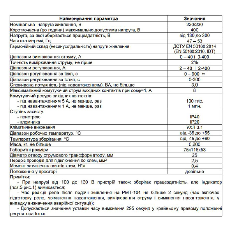 Однофазное реле максимального тока 400А [NTRMT1040] РМТ-104 Новатек-Електро