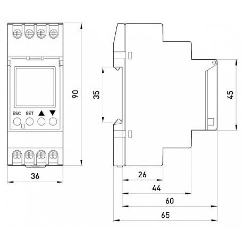 Трифазне реле контролю напруги 8А цифрове [p0690011] e.control.v06 E.NEXT