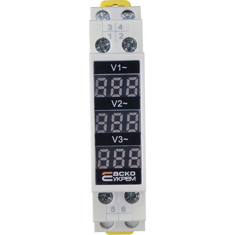 Вольтметр цифровий модульний трифазний AC 80-500V [A0010250002] VMD-3 АСКО