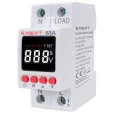 Однофазное реле контроля напряжения 63А с индикацией [p0690033] E.NEXT e.control.v63