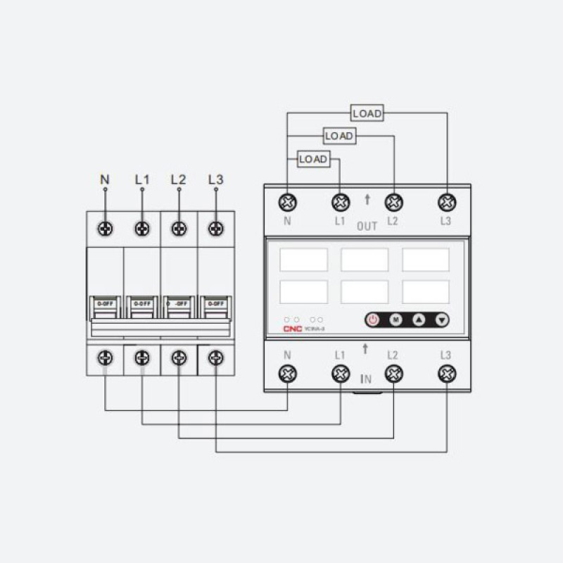 63А Трифазне реле контролю напруги та струму [Б00044035] YC9VA-3 CNC
