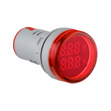 Вольтметр-частотомер цифровой 50-500V AC 5-99Hz ᴓ22мм круглый красный [A0190010178] U-ADM-VHz АСКО