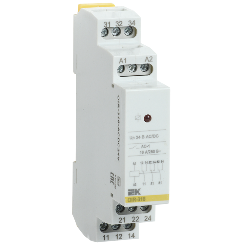 Промежуточное реле 16A 3 контакта AC/DC 24В [OIR-316-ACDC24V] OIR УЕК
