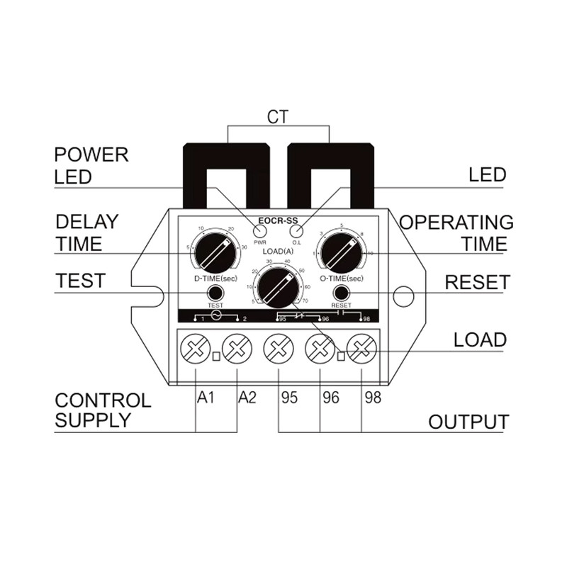 Реле захисту двигуна 0,5-6,5А AC 90-260V [EOCR-SS-220-6.5A] Samwha