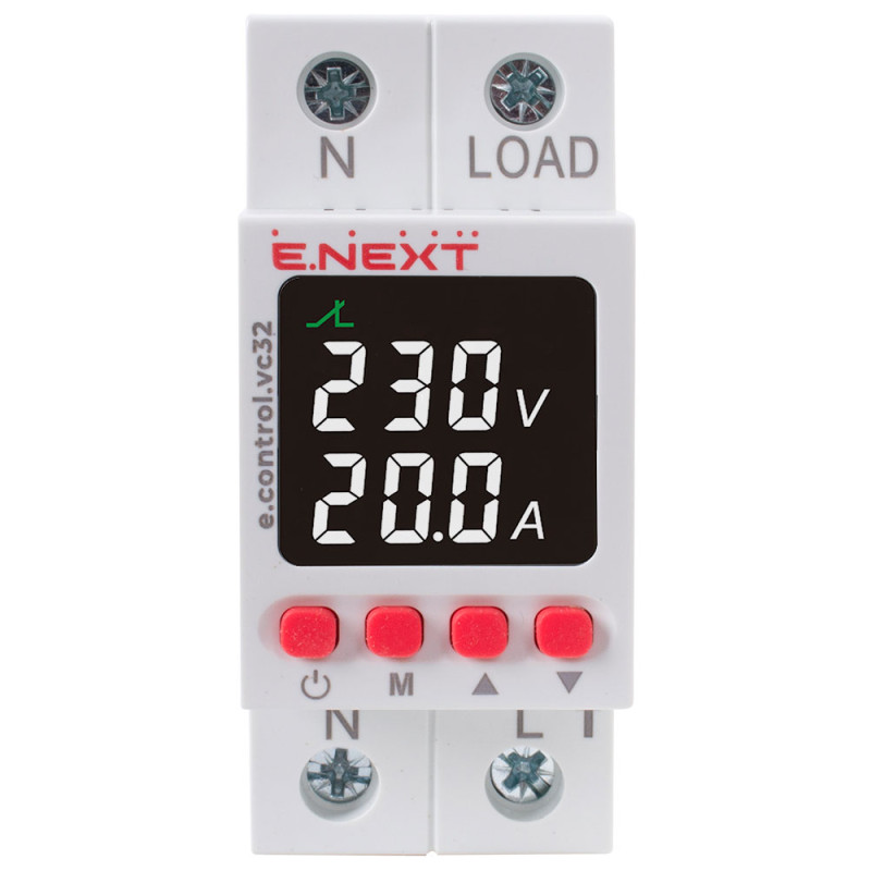 Однофазное реле контроля напряжения 32А с индикацией [p0690028] E.NEXT e.control.vc32