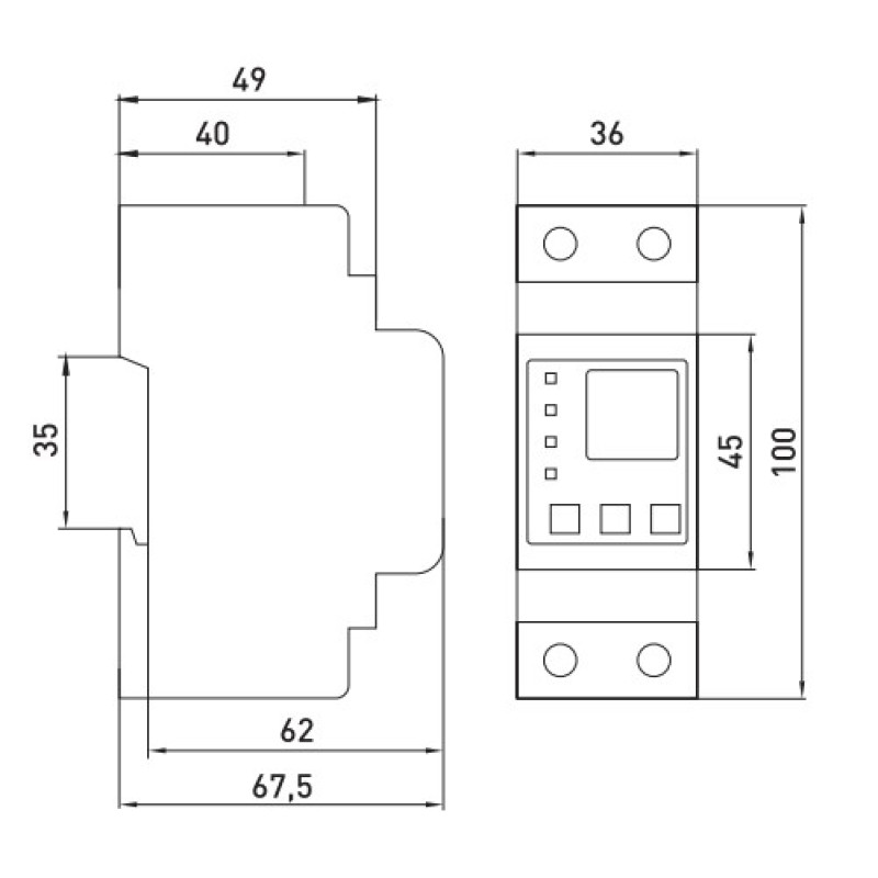 Однофазное реле контроля напряжения и тока 63А с индикацией [p0690103] e.control.pro.vcm63 E.NEXT