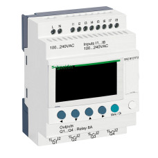 Интеллектуальное реле 12 входов/выходов 240V AC с дисплеем и часами [SR2B121FU] Zelio Logic Schneider Electric