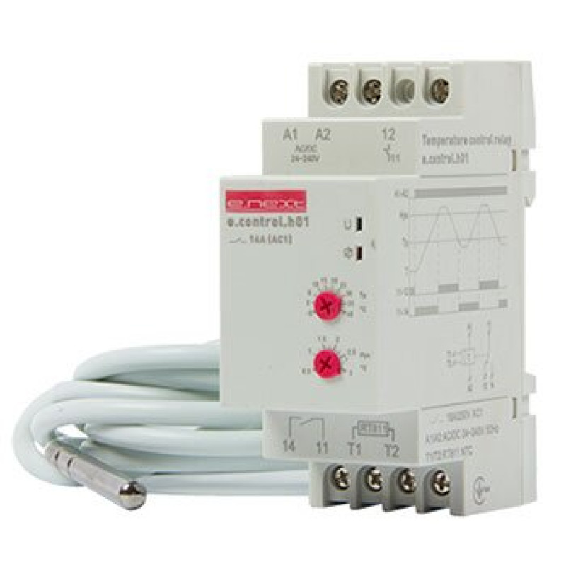 Реле контроля температуры 16А 240В с внешним датчиком [i0310016] e.control.h01 E.NEXT