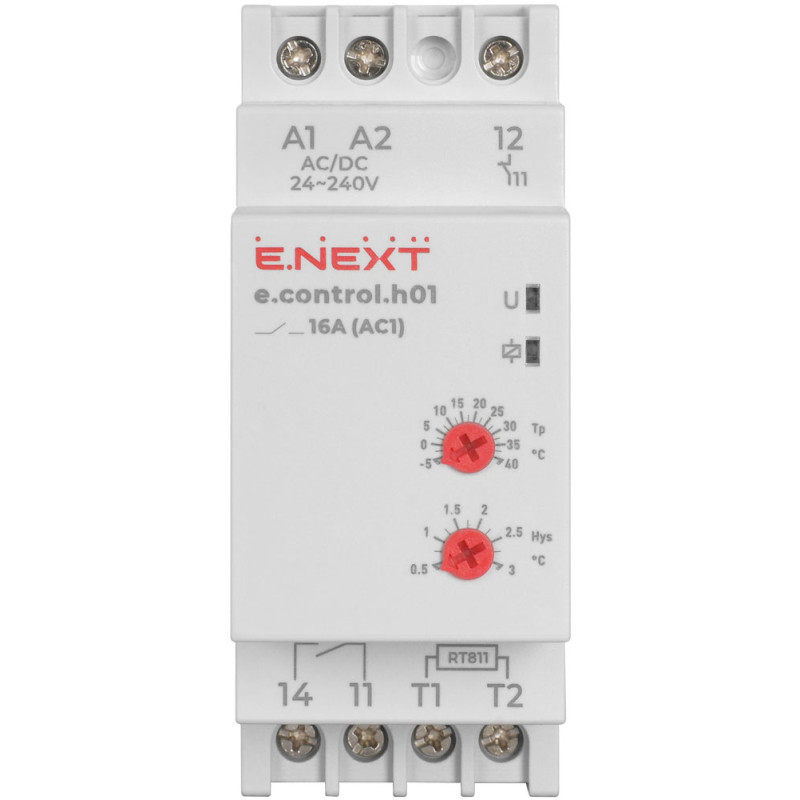 Реле контроля температуры 16А 240В с внешним датчиком [i0310016] e.control.h01 E.NEXT