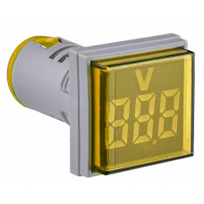 Вольтметр цифровой 50-500V AC ᴓ22мм квадратный желтый [A0190010140] U-ADM-V АСКО