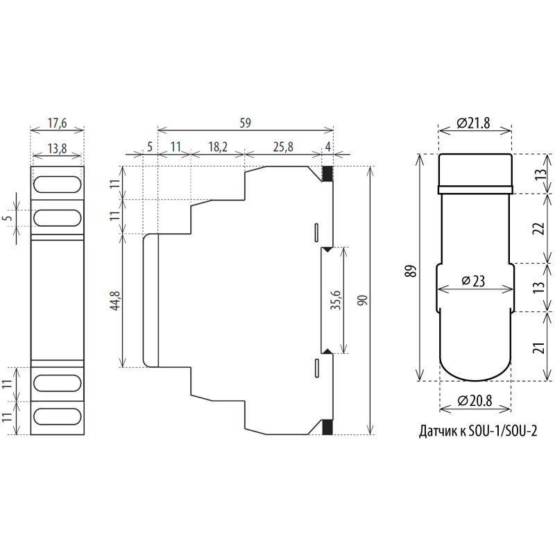 Сумеречное реле 16А 12-240В AC/DC c датчиком [2470018] SOU-1 UNI ETI