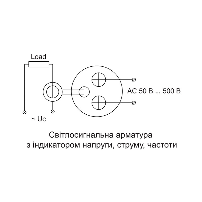 Амперметр-вольтметр-частотомер цифровой 5-100А 50-500V AC 5-99Hz ᴓ22мм квадратный желтый [A0190010195] U-ADM-VAHz АСКО