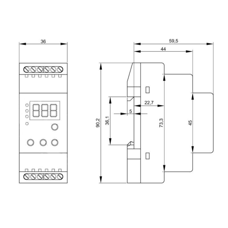 Трифазне реле напруги і контролю фаз 12А [NTRNP302М] РНПП-302М1 Новатек-Електро