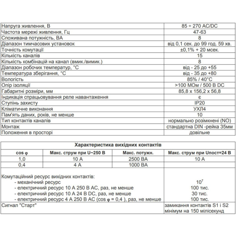 Таймер многофункциональный 10A 85-270В [NTREV415M] ТК-415М Новатек-Електро