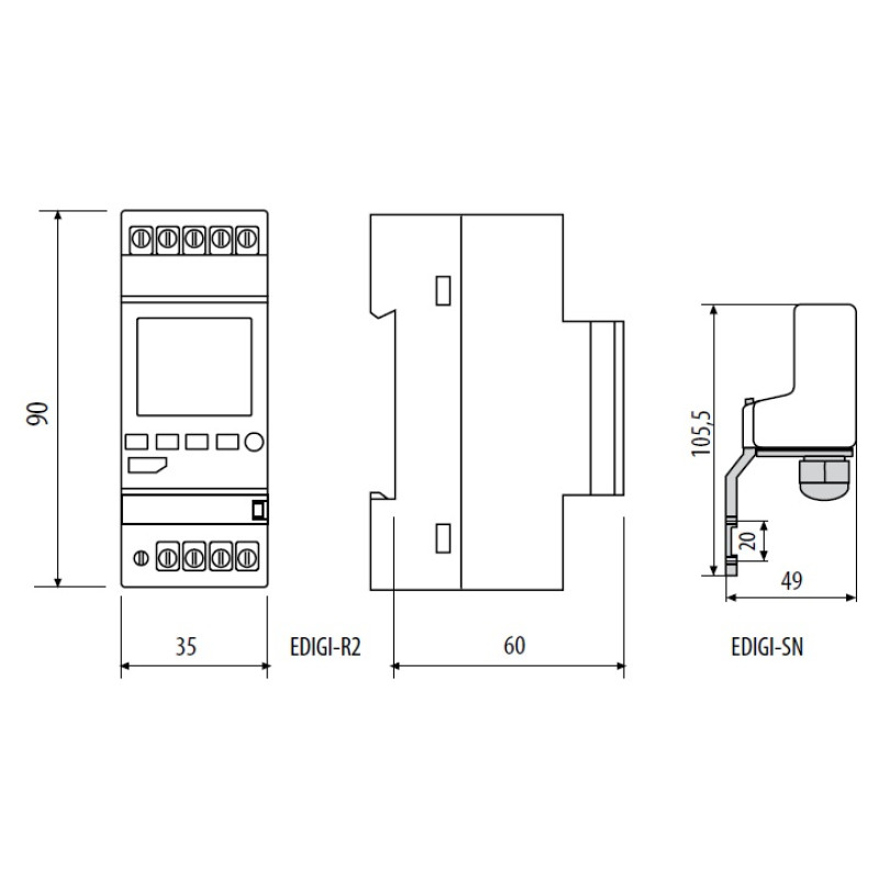 Таймер астрономический с сумеречным реле 16А 230В [2470400] EDIGI-R2 ETI