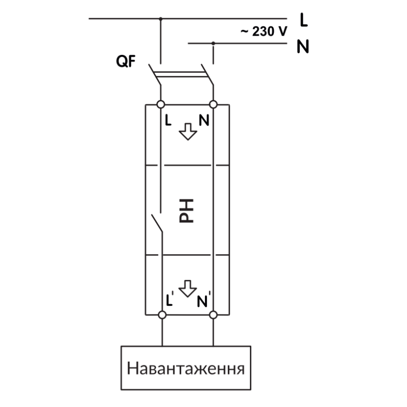 Однофазное реле напряжения 63A с термозащитой [NTRN06302] РН-63tc Новатек-Електро