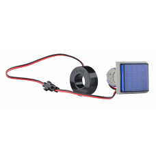 Амперметр-вольтметр-частотомер цифровой 5-100А 50-500V AC 5-99Hz ᴓ22мм квадратный синий [A0190010196] U-ADM-VAHz АСКО