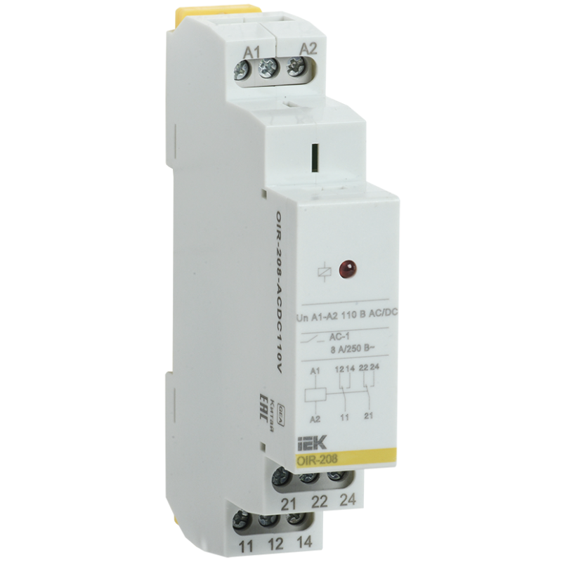 Промежуточное реле 8A 2 контакта AC/DC 110В [OIR-208-ACDC110V] OIR УЕК
