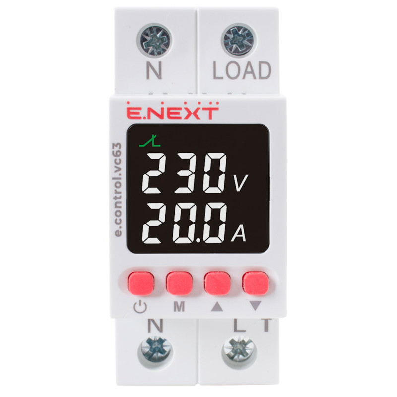 Однофазное реле контроля напряжения 63А с индикацией [p0690030] E.NEXT e.control.vc63