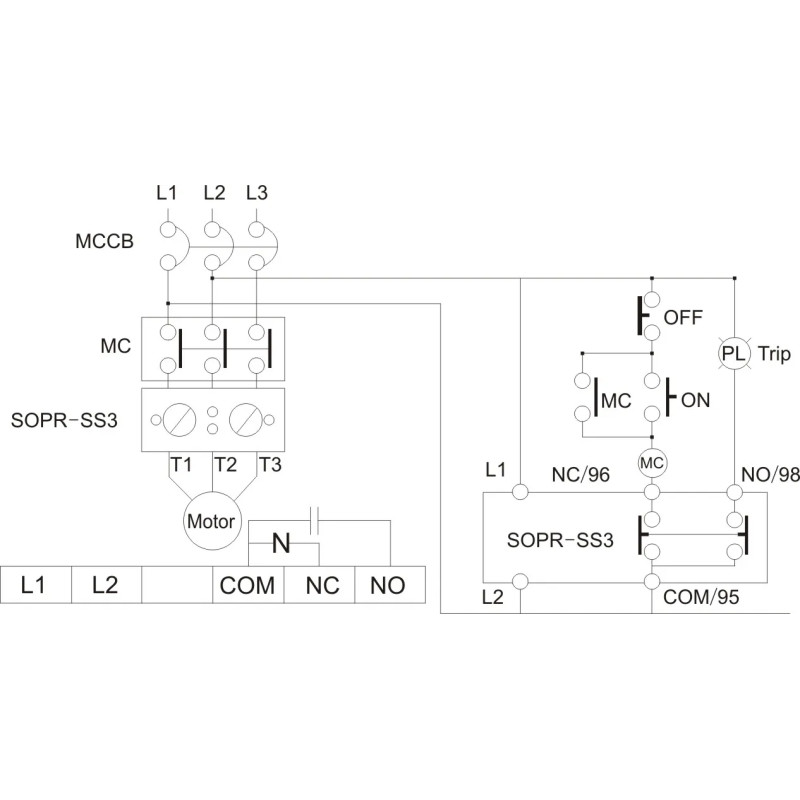 Реле захисту двигуна 5-30A AC 380V [SOPR-SS3-30-440] Samwha