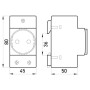 Розетка на DIN-рейку 2P+PE з заземленням [s004002] e.socket.pro.din.tms E.NEXT