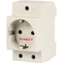 Розетка на DIN-рейку 2P+PE з заземленням [s004002] e.socket.pro.din.tms E.NEXT