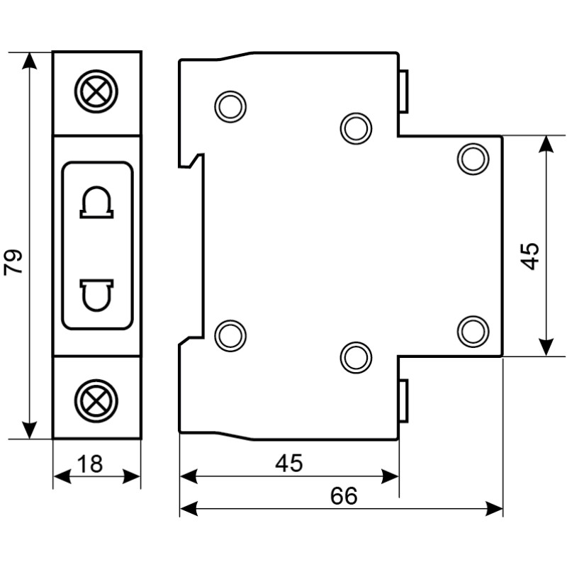 Розетка на DIN-рейку 2P [A0150010103] C45 АСКО