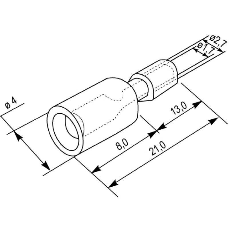 Изолированный наконечник (розетка) 0.5-1.5кв.мм. красный (100 шт.) [A0060140005] FRD 1.25-156 АСКО