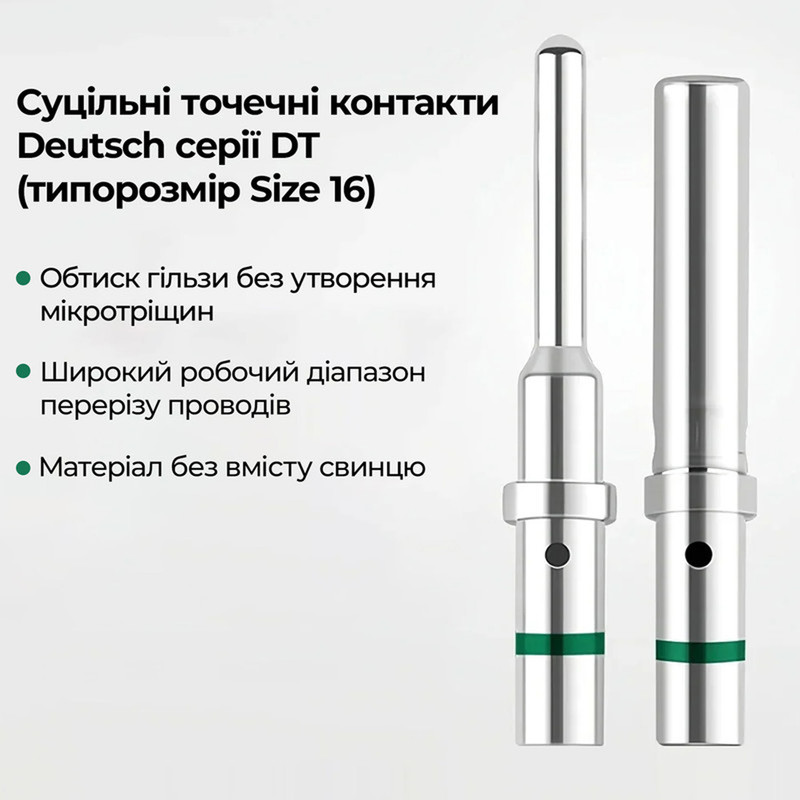Набір автомобільних роз'ємів (100 шт.) Deutsch DT Size 16 0,5–2мм.кв 14-20AWG нікельовані [Deutsch-100] TACTIX