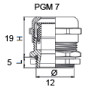 PGM7 IP68 латунь кабельный ввод для отверстий 12мм кабель max Ø6.5мм для шкафа [A0150050031] АСКО