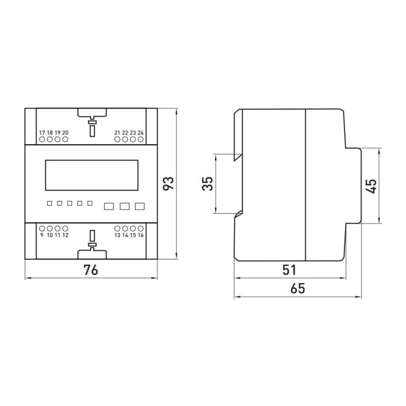 Трифазний електронний лічильник 5А/СТ клас 1 [i0310039] RS485 E.NEXT e.control.w09